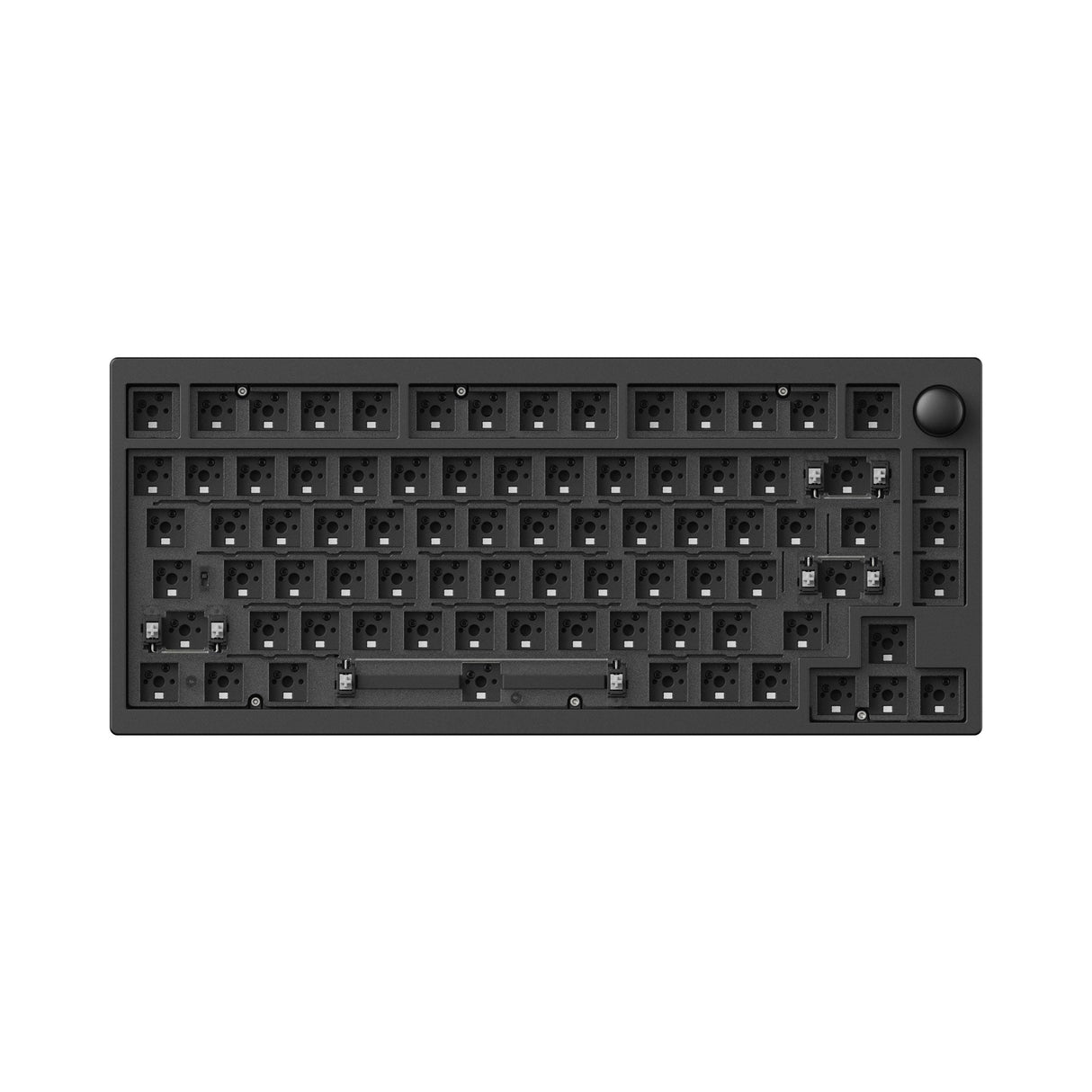 Lemokey P1 Pro QMK/VIA Wireless Custom Gaming Keyboard 75 Percent Layout Aluminum Carbon Black Barebone for Windows Mac Linux