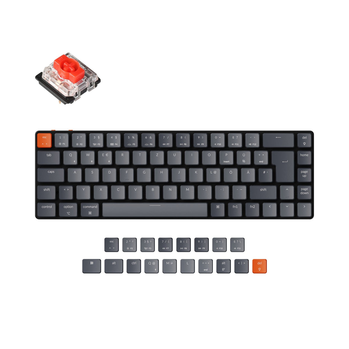 Keychron K7 Ultra-slim Wireless Mechanical Keyboard (German ISO-DE Lay