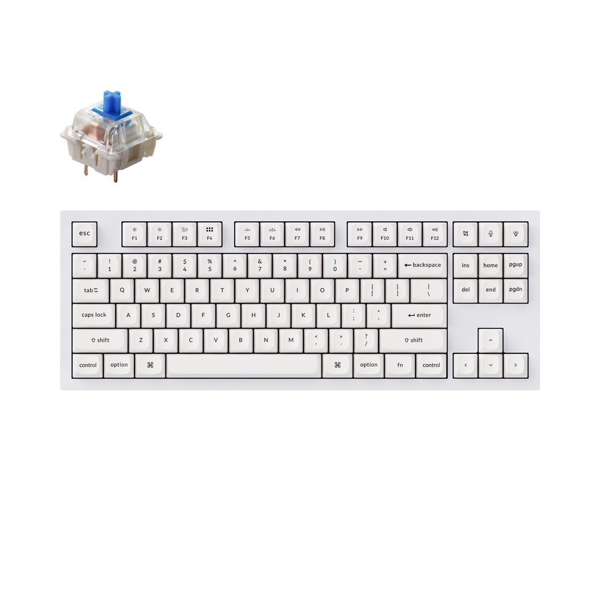 Keychron Q3 QMK VIA Custom Mechanical Keyboard For Mac Windows Hot-Swappable Gateron G Pro Blue OSA PBT Keycap Shell White Version