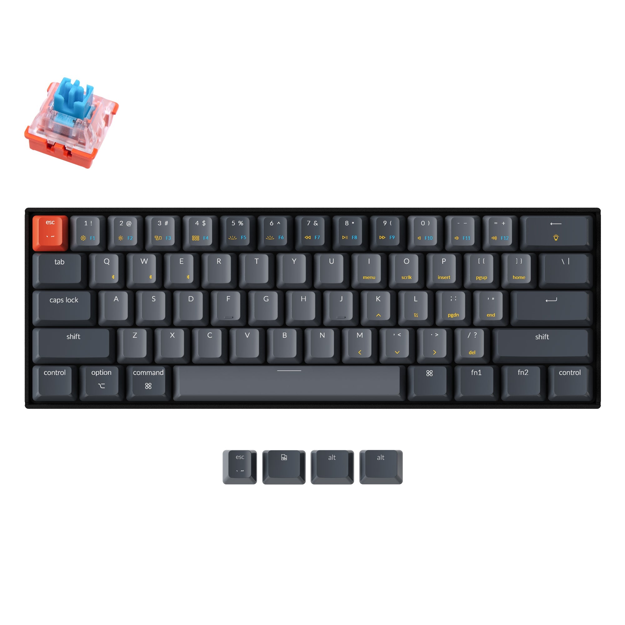 Keychron K12 ワイヤレスメカニカルキーボード RGB Banana Keychron K12 60% Compact Wireless Mechanical Keyboard – Keychron
