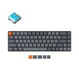 Keychron K7 65-percent ultra-slim compact wireless mechanical keyboard for Mac Windows Hot-swappable low-profile Keychron Optical blue switches with White backlit