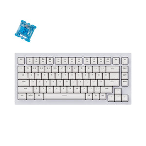 Keychron Q1 QMK/VIA Custom Mechanical Keyboard - white with Gateron Phantom blue switch