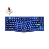 Keychron Q10 QMK/VIA custom mechanical keyboard 75% layout Alice layout knob version full aluminum blue frame for Mac Windows Linux Gateron G Pro switch brown