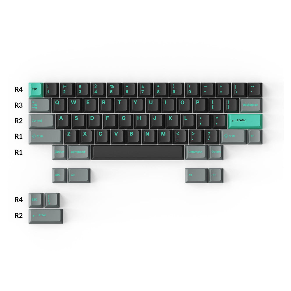 Keycron Keycaps Cherry Profile Double-Shot PBT Full Set Keycaps - Hacker Mint ...