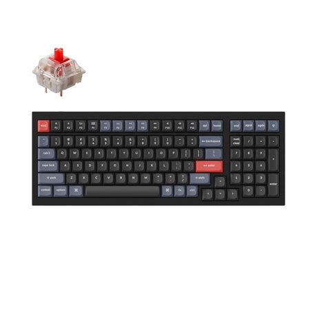 Keychron Q5 QMK/VIA custom mechanical keyboard 96 percent full aluminum for Mac Windows Linux fully assembled black frame with Gateron G Pro switch red