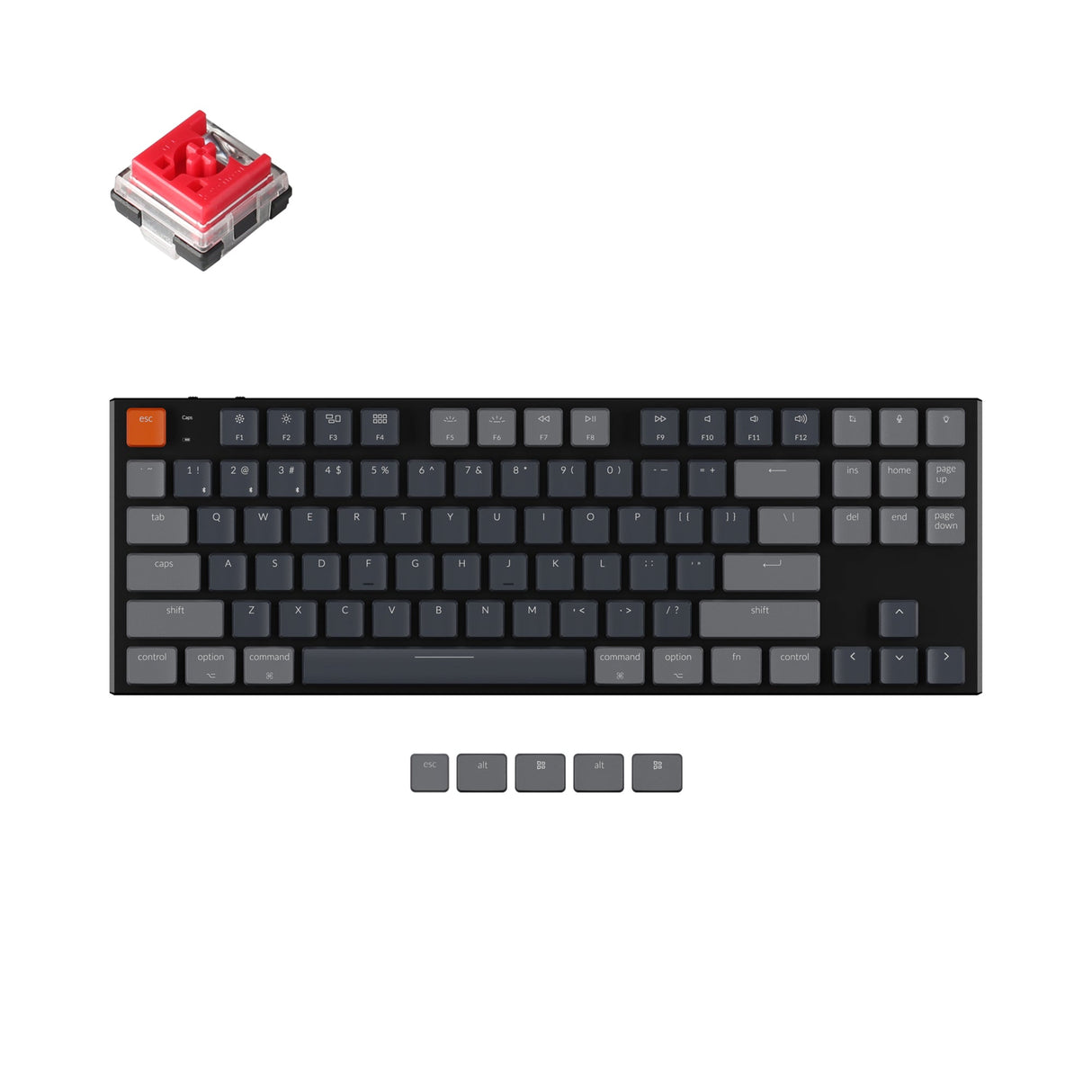 keychron k1 v2 ultra slim wireless mechanical keyboard 87 keys rgb backlight keychron mechanical optical low profile red switch