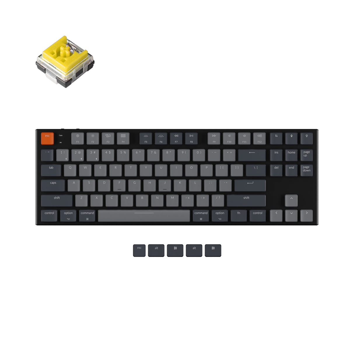 keychron k1 v2 ultra slim wireless mechanical keyboard 87 keys white backlight keychron mechanical optical low profile banana switch